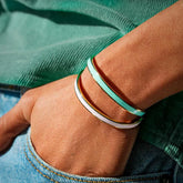 Carolina Stainless Steel Acrylic Cuff Bangle